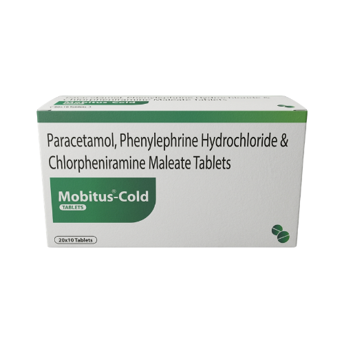 Mobitus-Cold – Phenyleperine 10mg + Chlorpheniramine 2mg + Paracetamol 500mg Tablet by Plasma Biotech