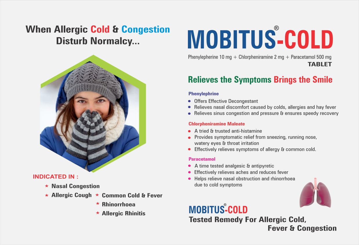 Mobitus-Cold – Phenylephrine + Chlorpheniramine + Paracetamol Tablet by Plasma Biotech
