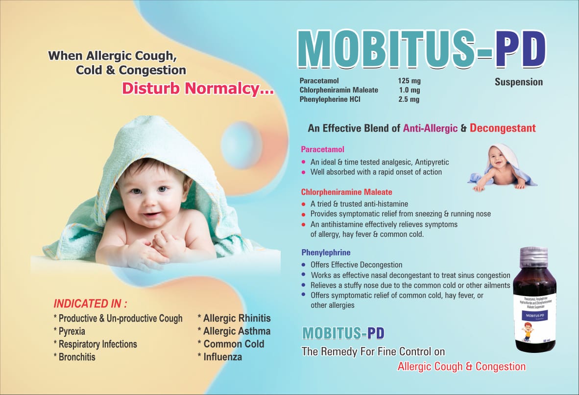 Mobitus-PD – Paracetamol + Chlorpheniramine + Phenylephrine Pediatric Suspension by Plasma Biotech