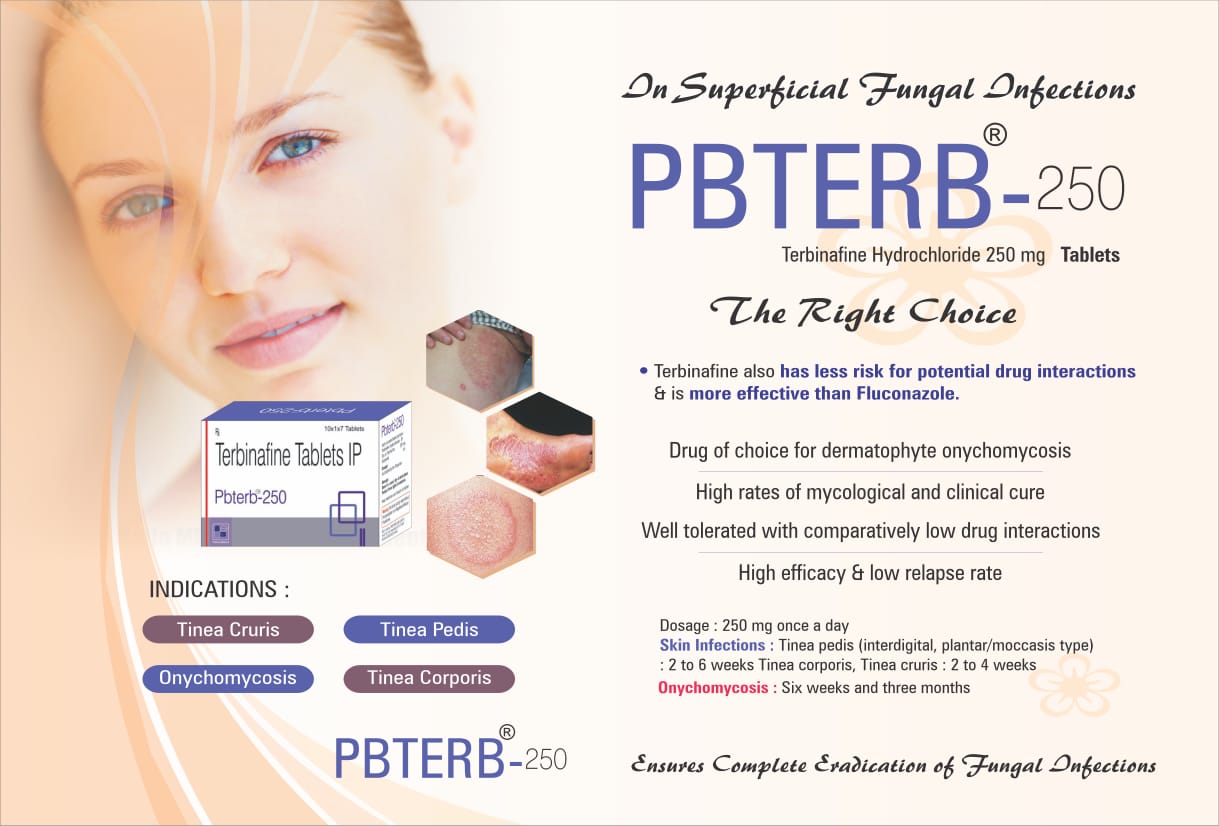 Pbterb-250 – Terbinafine Hydrochloride 250mg Tablets by Plasma Biotech