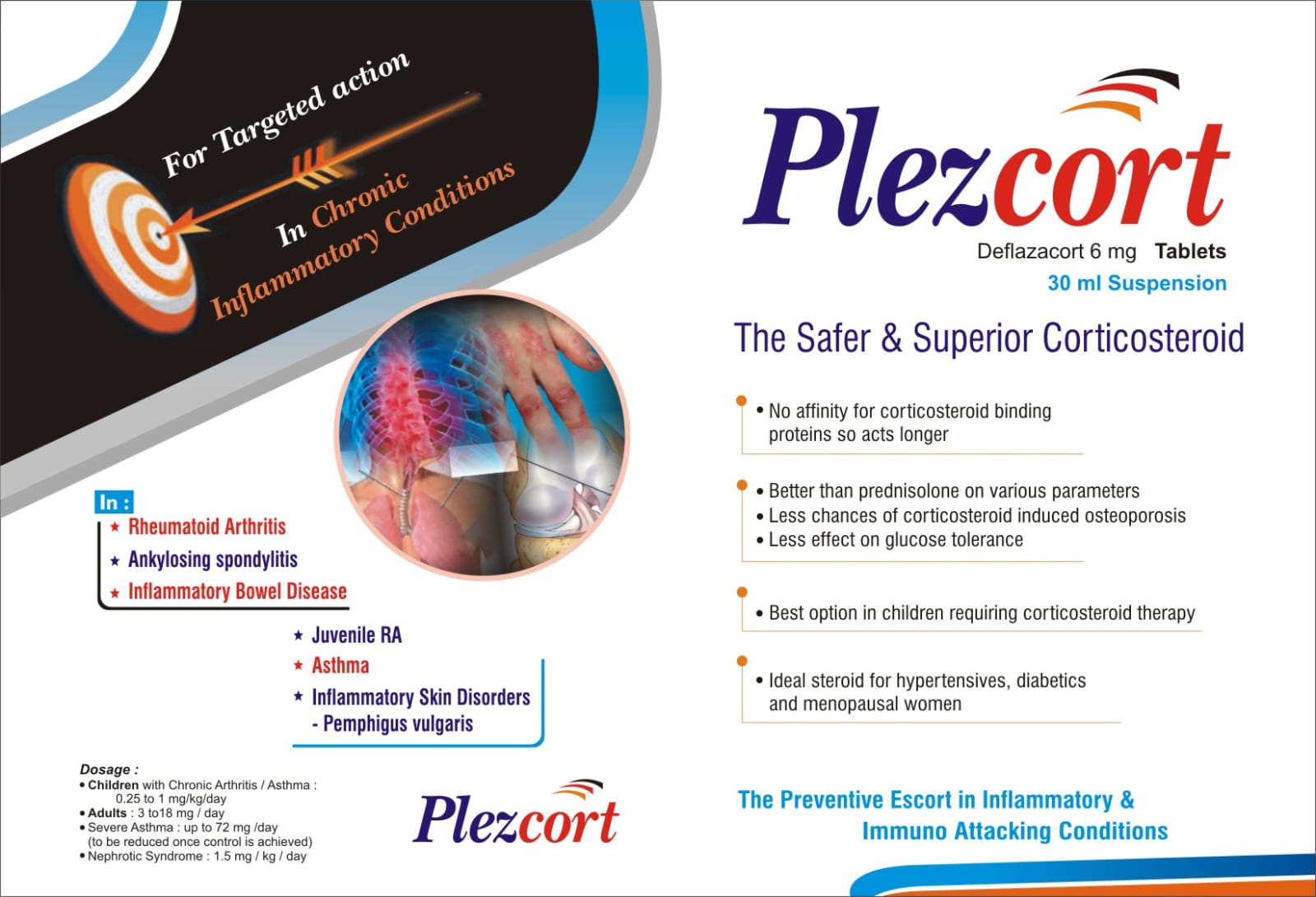 Plezcort – Deflazacort 6mg Tablets & Suspension by Plasma Biotech